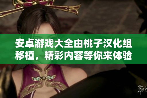 安卓游戏大全由桃子汉化组移植，精彩内容等你来体验！