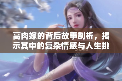 高肉嫁的背后故事剖析，揭示其中的复杂情感与人生挑战