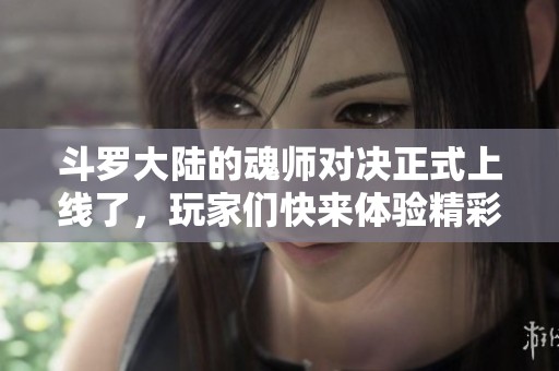 斗罗大陆的魂师对决正式上线了，玩家们快来体验精彩的游戏吧！