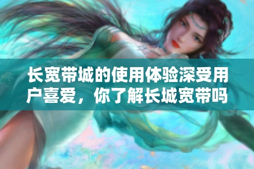 长宽带城的使用体验深受用户喜爱，你了解长城宽带吗？