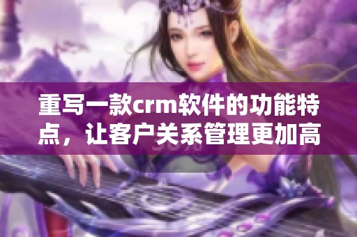 重写一款crm软件的功能特点，让客户关系管理更加高效