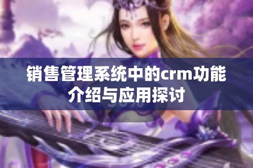 销售管理系统中的crm功能介绍与应用探讨