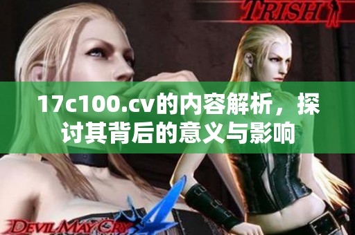 17c100.cv的内容解析，探讨其背后的意义与影响