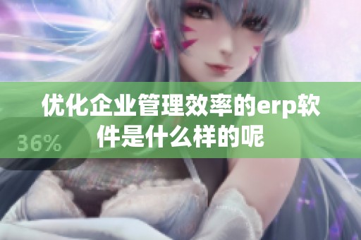 优化企业管理效率的erp软件是什么样的呢