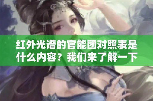 红外光谱的官能团对照表是什么内容？我们来了解一下。