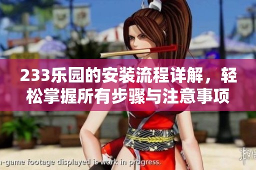 233乐园的安装流程详解，轻松掌握所有步骤与注意事项