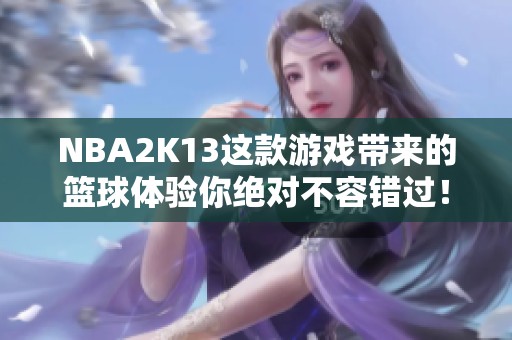 NBA2K13这款游戏带来的篮球体验你绝对不容错过！探索其中的精彩瞬间吧！