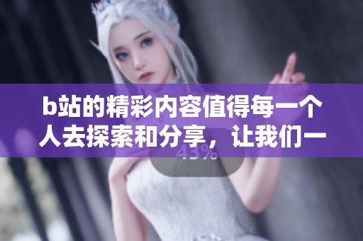 b站的精彩内容值得每一个人去探索和分享，让我们一同体验其乐趣吧