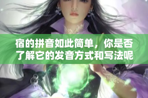 宿的拼音如此简单，你是否了解它的发音方式和写法呢