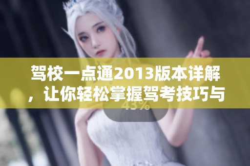驾校一点通2013版本详解，让你轻松掌握驾考技巧与知识