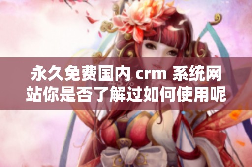 永久免费国内 crm 系统网站你是否了解过如何使用呢？探索更多实用技巧！