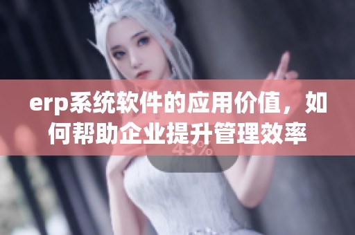 erp系统软件的应用价值，如何帮助企业提升管理效率