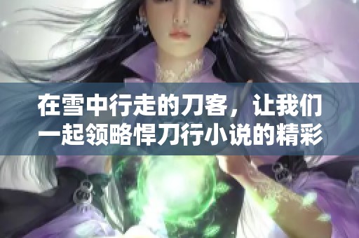 在雪中行走的刀客，让我们一起领略悍刀行小说的精彩故事