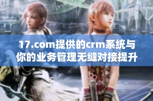17.com提供的crm系统与你的业务管理无缝对接提升客户关系效率