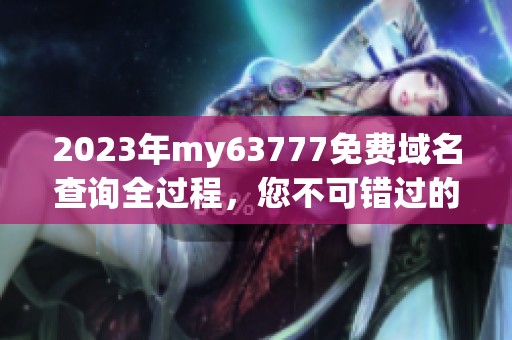 2023年my63777免费域名查询全过程，您不可错过的重要信息
