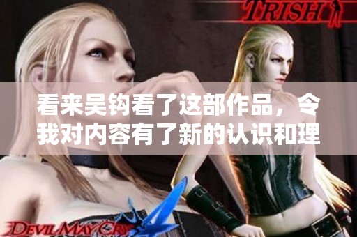 看来吴钩看了这部作品，令我对内容有了新的认识和理解。