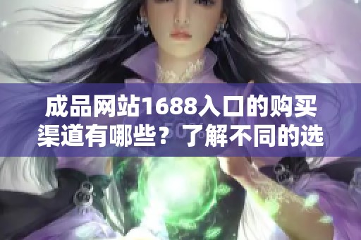 成品网站1688入口的购买渠道有哪些？了解不同的选择与途径。