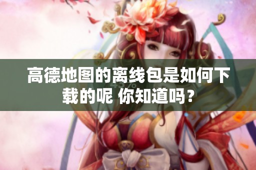 高德地图的离线包是如何下载的呢 你知道吗？