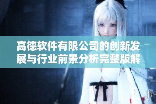 高德软件有限公司的创新发展与行业前景分析完整版解析对外公布
