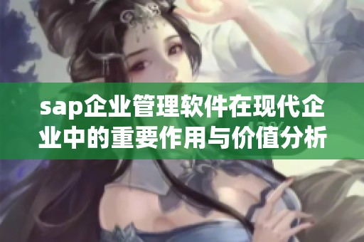 sap企业管理软件在现代企业中的重要作用与价值分析